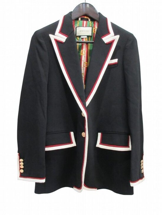 Gucci Jackets & Blazers - Gucci Jacket Tailored Piping Gold Button Black 42